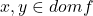 x, y \in dom f