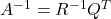 A^{-1} = R^{-1}Q^{T}